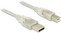 Delock kabel USB 2.0 type-A-stekker > USB 2.0 type-B-stekker 5 m transparant