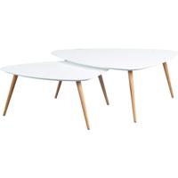 Bijzettafel Niko mat wit set van 2