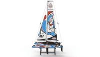 Amewi 26107 Binary V3 RC zeilcatamaran 400 mm ARTR, op afstand bestuurde zeilboot, beginners en beginners, blauw-wit RC afstandsbediening
