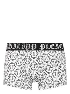 Philipp Plein boxer à logo Chrome imprimé - Blanc