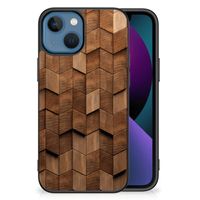 Houten Print Telefoonhoesje voor Apple iPhone 13 Wooden Cubes