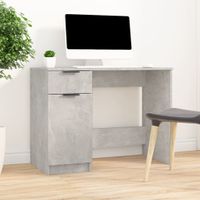 Bureau 100x50x75 cm bewerkt hout betongrijs - thumbnail