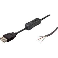 BKL Electronic USB-A 10080120 - USB-kabel 2.0 A-koppeling met schakelaar zwart bus, recht 1008012