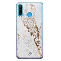 Huawei P30 Lite siliconen hoesje - Marmer goud