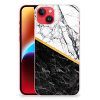 iPhone 14 Plus TPU Siliconen Hoesje Marmer Wit Zwart - Origineel Cadeau Man