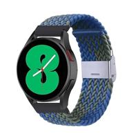 By Qubix - Compatible met Garmin Venu 2 / Garmin Venu 3 - Braided nylon bandje - Groen/blauw - Compatible Garmin bandje - Bandbreedte: 22mm