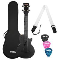 CASCHA Ukelele set van koolstofvezel zwart