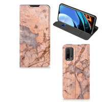 Xiaomi Poco M3 | Redmi 9T Standcase Marmer Oranje - thumbnail