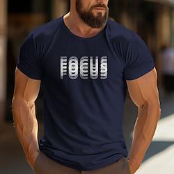 Heren Grafisch T-shirt van 100% katoen Casual stijl Klassieke stijl Letter Optische illusie Grafische prints Ronde hals Kleding Outdoor Straat Korte mouw Print Focus Lightinthebox