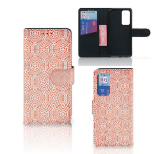 Huawei P40 Telefoon Hoesje Pattern Orange