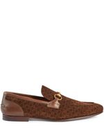 Gucci Jordaan monogram loafers - Marron