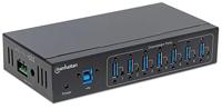 Manhattan 164405 7-poorts USB 3.0 hub voor industriële toepassingen zeven type A-poorten zwart