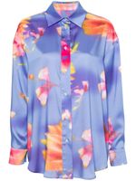 MSGM chemise en satin à fleurs - Violet