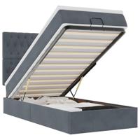 vidaXL Ottoman bed met matrassen 100x200cm fluweel donkergrijs, bedframe, ottoman bedframe, bedframe met opbergruimte onder het bed