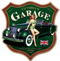 Victoria&apos;s Garage Zwaar Metalen Bord 66 x 70 cm - thumbnail