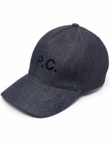 A.P.C. casquette à logo imprimé - Bleu