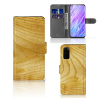 Samsung Galaxy S20 Book Style Case Licht Hout