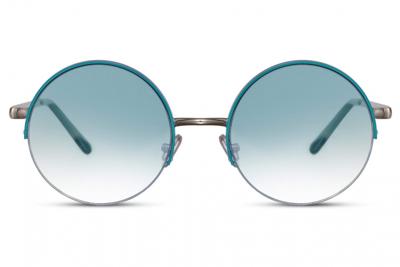 CWI zonnebril rond dames volledig omrand cat. 3 goud/blauw CWI zonnebril rond dames volledig omrand cat. 3 goud/blauw