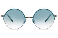 CWI zonnebril rond dames volledig omrand cat. 3 goud/blauw