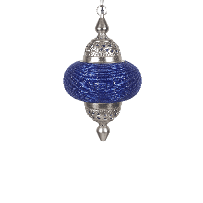Oosterse Hanglamp Arabesque 49 cm 1 Lichts Blauw