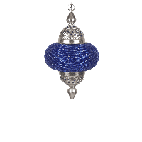 Oosterse Hanglamp Arabesque 49 cm 1 Lichts Blauw