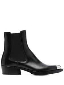 Alexander McQueen bottines en cuir à bout contrastant 35 mm - Noir