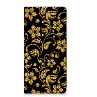 Motorola Moto E13 4G Smart Cover Gouden Bloemen