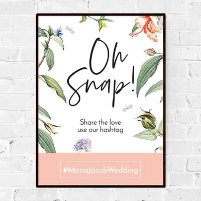 Poster social media hashtag love blooms