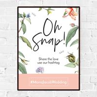 Poster social media hashtag love blooms