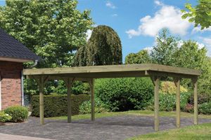 Karibu | Dubbele Carport Classic 1 | Variant A met Stalen Dakplaten