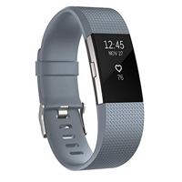 By Qubix - Compatible met Fitbit Charge 2 sportbandje - Maat: Small - Grijs - Compatible fitbit bandje
