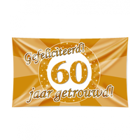 Gevelvlag 60 Jaar Getrouwd Goud (150x90cm) - thumbnail