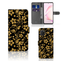 Samsung Note 10 Lite Hoesje Gouden Bloemen