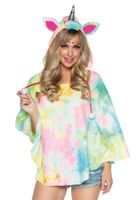 Unicorn Tie Dye Poncho Vrouw