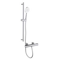 4bathroomz® Flower Silver Thermostaatkraan met Glijstang - Chroom