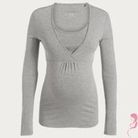Esprit Zwangerschapsshirt Positieshirt gemêleerd grijs