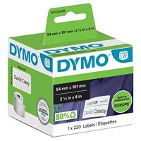 DYMO LW verzendetiketten/naamlabels zelfklevend (groot, 54 mm x 101 mm, rol met 220 gemakkelijk verwijderbare etiketten, voor LabelWriter-etiketteerapparaten, authentiek product)