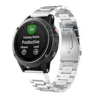 By Qubix - Stalen schakelband - Zilver - Compatible met Garmin Fenix 8-51mm - Compatible Garmin bandje