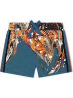 Dolce & Gabbana Kids short de sport à imprimé marbré - Bleu