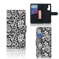 Honor 20 Pro Hoesje Black Flowers