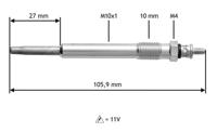 Gloeibougie VALEO, Spanning (Volt)11V, u.a. für Citroën, Peugeot, Fiat, Lancia - thumbnail