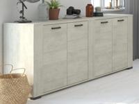 Dressoir TRAVIS 4 deuren loft grijs