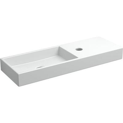 Fontein Clou Mini Wash Me Rechthoek 56x19x6cm Keramiek Wit 1 Kraangat Rechts Fontein Clou Mini Wash Me Rechthoek 56x19x6cm Keramiek Wit 1 Kraangat Rechts