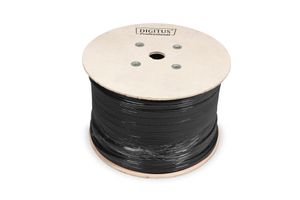 Digitus DK-1741-VH-10-OD Netwerkkabel CAT 7 S/FTP 0.25 mm² Zwart (RAL 9005) 1000 m