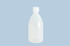 Hunersdorff Fles met nauwe hals | totale hoogte 140 mm totale d. 61,3 mm | polyethyleen (LDPE) natuurlijke kleuren | vulopening d. 19 mm | inhoud 250