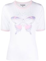 GANNI t-shirt à imprimé papillon - Blanc - thumbnail