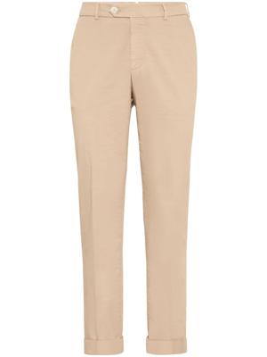 Brunello Cucinelli Mid waist katoenen chino - Beige