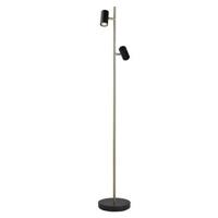 Highlight Vloerlamp Burgos Zwart Goud 2 lichts 142cm - thumbnail