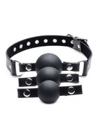 Interchangeable Silicone Ball Gag Set - Black - thumbnail