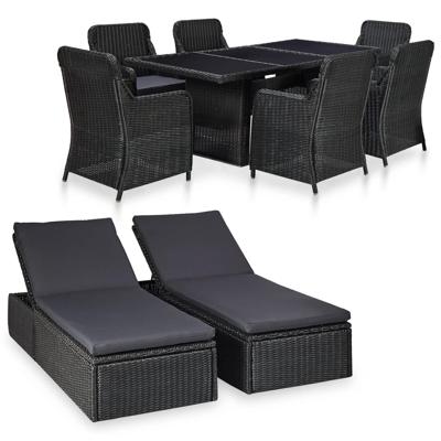 vidaXL 9-delige Tuinset poly rattan zwart vidaXL 9-delige Tuinset poly rattan zwart